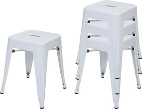 Taboret MCW-A73 (zestaw 4 sztuk),  biały