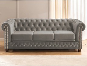 Szara aksamitna rozkładana sofa 203 cm York Blik – Ropez