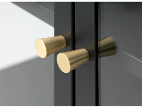 Czarna metalowa witryna 58x160 cm Carmel – Unique Furniture