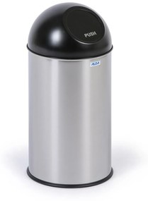 Kosz na śmieci ze stali nierdzewnej, 20 L, samozamykającą pokrywą, nierdzewny matowy