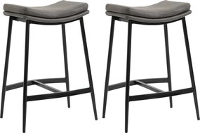 HOMCOM Zestaw 2 Hokerów, Pikowane Siedzenia, Stalowa Rama, 120 kg Obciążenie, Szary