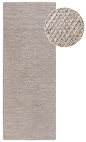 Beżowy chodnik z mieszanki wełny tkany ręcznie 80x200 cm Pradesh Linen White – Elle Decoration