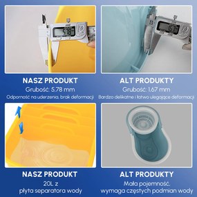 HOMCOM Profesjonalny Wózek do Sprzątania z Wiadrem i Praską Kolor Żółty 63x27x67cm | Aosom PL