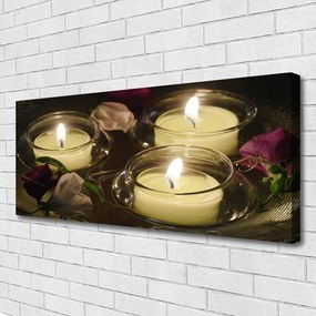 Fotoobraz na płótnie Blask Świec w Ciemności