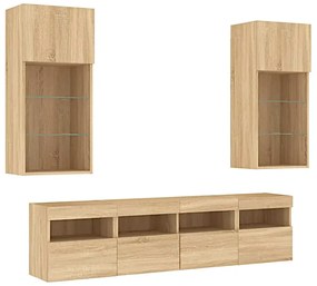 5-częściowy zestaw mebli w kolorze dębu sonoma W3-R28