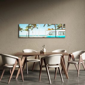 Obraz - Vintage van na plaży (170x50 cm)