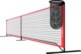 Zestaw do pickleballa SPORTNOW z siatką, stojakiem, piłkami, stalą, plastikiem, Czerwony