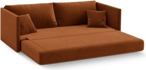 Aksamitna rozkładana sofa w kolorze terakoty 209 cm Shannon – Cosmopolitan Design