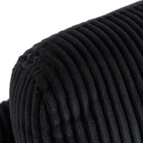 Fotel Rozkładany z Podnóżkiem TORRES Czarny Sztruksowy Nowoczesny