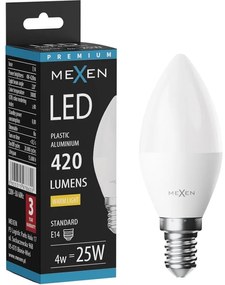Mexen Nova żarówka LED E14, C37, 4W, Ciepła - 3000K, 420 lm - L102-E14-0430-01