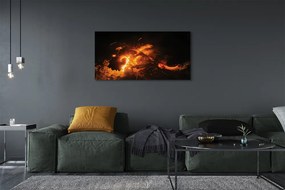 Duży obraz na płótnie Smok i Ogień