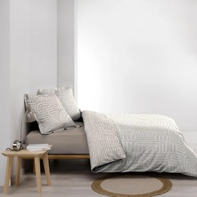 Biało-beżowa pościel dwuosobowa z perkalu bawełnianego 240x220 cm Eliot – douceur d'intérieur