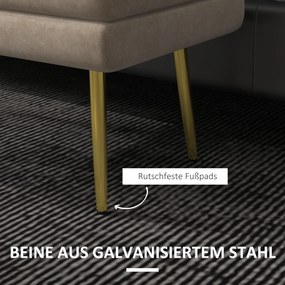 Ławka tapicerowana HOMCOM z przestrzenią do przechowywania, stelaż stalowy, 79,5 cm x 37,5 cm x 43 cm, Beżowa