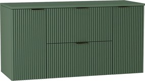 Szafka pod umywalkę WENA, z 2 drzwiami i 2 szufladami, ryflowane fronty, Willy, 120x60x47 cm, Szałwiowa
