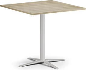 Stolik kawowy AURA, 60x60 cm, biała podstawa, dąb naturalny