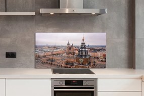 Panel Szklany Zimowa Panorama Krakowskich Kościołów