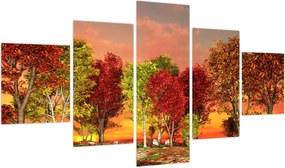 Obraz - Kolorowe drzewa (125x70 cm)