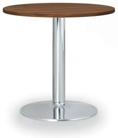 Stolik konferencyjny ZEUS II, średnica 60 cm, chromowana podstawa, orzech