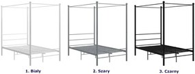 Białe metalowe łóżko z baldachimem 120x200 cm C1-K14