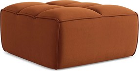 Pufa - z tkaniny welwetowej - terakota - KALAI