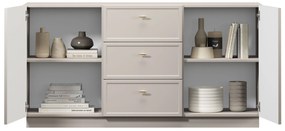 Komoda Lorini 150 cm z szufladami - kaszmir / złote uchwyty T-bar