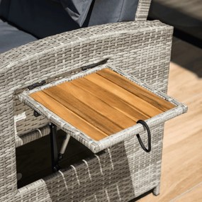 Sofa ogrodowa rattanowa MALORY, szary/naturalny