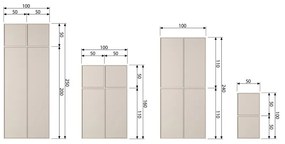 Kremowa szafa modułowa z litego drewna sosnowego 100x50 cm Daily – vtwonen