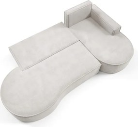 Narożnik MOLLY Prawostronny z funkcją spania, wolnostojący tkanina CURIO 02 Biały