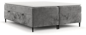 Ciemnoszare łóżko boxspring ze schowkiem 140x200 cm Araya – Maison de Rêve