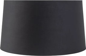 Abażur bawełniany czarny 40/45/25 ze złotym wnętrzem