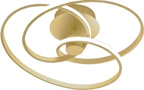 Diva - Nowoczesna lampa sufitowa LED z możliwością ściemniania, 40W - szczotkowane złoto, ciepłe światło 3000K, 2500lm, dyfuzor silikonowy