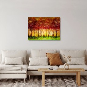 Obraz - Malowanie lasu liściastego (70x50 cm)