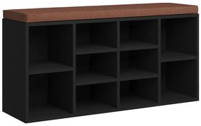 Czarna otwarta szafka na buty z siedziskiem C6-C69