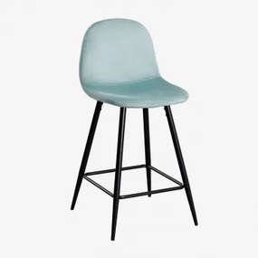 Zestaw 2 Wysokich Stołków Z Aksamitu Glamm Verde Abeto & ↑65 Cm & Negro - Sklum