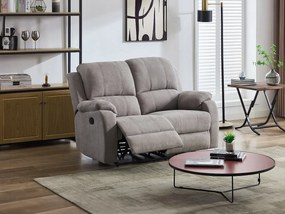 Kanapa 2-osobowa z funkcją relax z jasnoszarej mikrofibry - BRODY