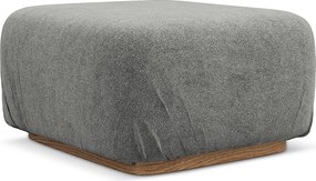 Pufa - z tkaniny bouclé - szary beż - AILANI