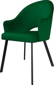 Krzesło Velvet tkanina Welur noga metalowa : Kolor nogi - Czarna profil, Kolor tkaniny - VELVET - MG25, Typ siedziska - Siedzisko obrotowe 360°