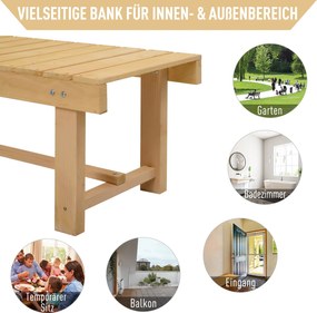 Outsunny Ławka Ogrodowa Rustykalna Lite Drewno Brązowa 2 Osoby 110x38cm | Aosom PL