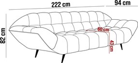 Sofa GAPPA 3 osobowa wolnostojąca w tkaninie MONOLITH 69 WERSAL