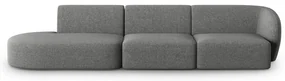 Szara sofa z tkaniny szenilowej prawostronna 311 cm Paolo – Milo Casa