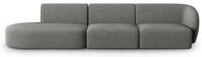 Szara sofa z tkaniny szenilowej prawostronna 311 cm Paolo – Milo Casa