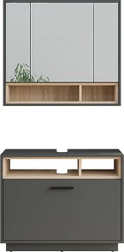 Zestaw mebli łazienkowych antracyt/sonoma 80x35x64 beatrice