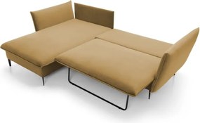 Narożnik GLOSS Lewostronny z funkcją spania, zestaw z poduszkami wolnostojący tkanina RIVIERA 61 Burgundowy WERSAL