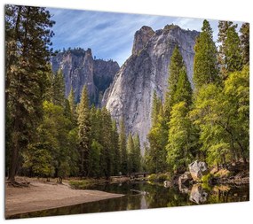 Obraz na szkle - Pod Yosemite Rock (70x50 cm)