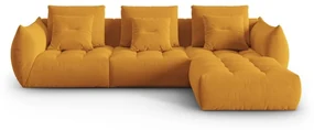 Żółty narożnik z materiału bouclé (strona zmienna) Bloom – Micadoni Home