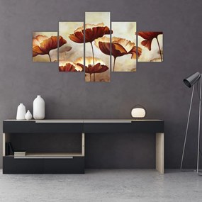 Obraz czerwonych kwiatów (125x70 cm)