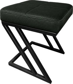 Pufa ZETA LOFT ławka taboret podnóżek metal eko-skóra : Kolor nogi - Czarna, Kolor tkaniny - EKO-SKÓRA - 6D, Typ tkaniny - Eko-skóra