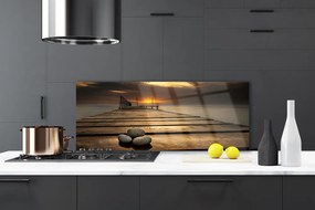 Szkło Ozdobne do Kuchni Molo o Złotej Godzinie