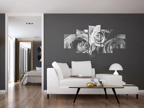 Obraz - Róża, czarno - biały (125x70 cm)