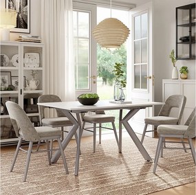 Stół do jadalni biały/szary 140x90x76 trill